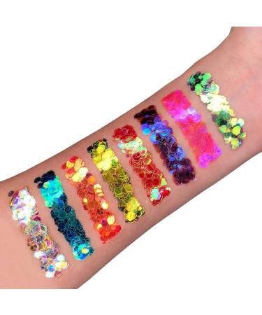 Moon Glitter White Iridescent Chunky Glitter - Cosmetic Festival Makeup for Face, Body, Nails, Hair, Lips - 3g - Buy Online on GoSupps.com