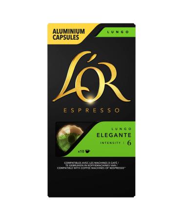L'Or Espresso Café Lungo Elegante - Intensity 6 - 50 Aluminum Capsules Compatible with Nespresso®* Machines (Pack of 5X10 capsules)