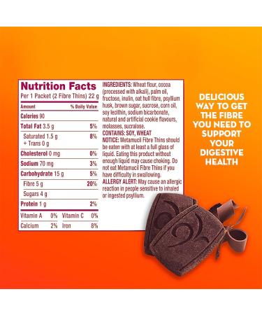 Metamucil Fibre Thins Chocolate 12 Servings (24 Total Cookies) - Buy Online on GoSupps.com