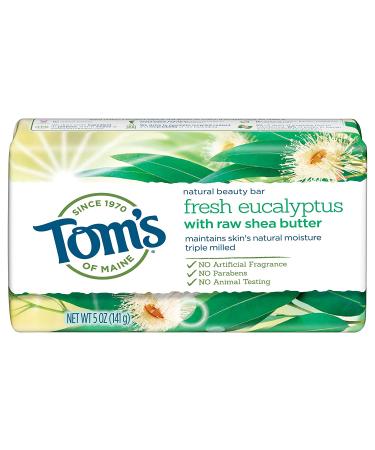 Tom's of Maine Eucalyptus Soap Bar 6-Pack - Natural Shea Butter 5 oz | Fresh & Eco-Friendly - Buy Online on GoSupps.com