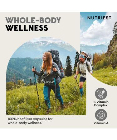  Nutriest Nutriest Beef Liver Capsules (240 Capsules) Beef Liver Supplement | Organic Grass-Fed Beef from Europe | For Energy Immune System and Vitality | Rich in Vitamins and Minerals - Buy Online on GoSupps.com