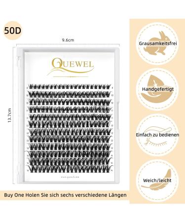 Premium 50D Individual False Eyelashes - 0.07D Curl 8-14mm Mix Reusable DIY Cluster Lashes for Flawless Eye Makeup - Buy Online on GoSupps.com