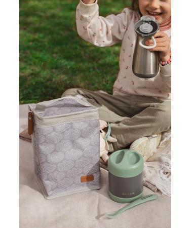 Buy B aba Insulating Thermal Container for Kids - 300ml 100% Airtight Stainless Steel Double-Walled - Ideal for Hot & Cold Meals - Mineral Gray/Sage Green - Buy Online on GoSupps.com