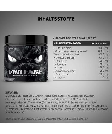 Violence Booster Black Powder - 320g | Ultimate Training Booster for Strength Endurance & Focus | Enhance Sports Performance - Buy Online on GoSupps.com