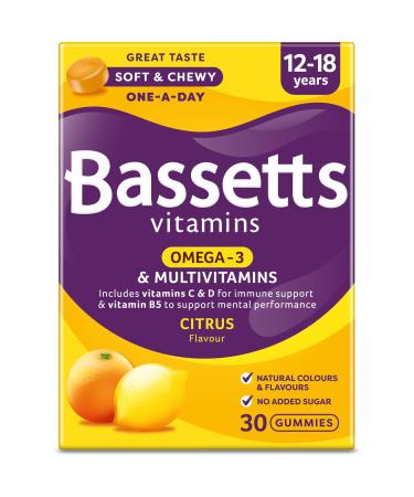 Bassetts Vitamins 12-18 Years Multivitamins Omega 3 Citrus 30's 99.2 g