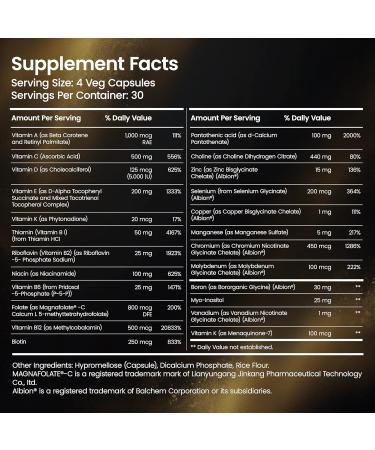 Coc March N.M.D Elixir Vita Minerals Multivitamin for Women & Men with Trace Minerals, Activated B Vitamins & High A D E K, Gluten Free & Dairy Free, 24 Essential Vitamins & Minerals - 120 Capsules - Buy Online on GoSupps.com