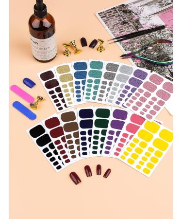 Kalolary Toenail Polish Stickers - 16 Sheets Full Cover Self Adhesive Toe Nail Art Decals for Pedicure - DIY Feet Nail Design Decorations - Buy Online on GoSupps.com