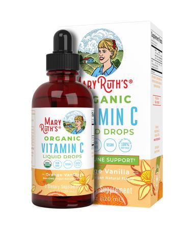 Vitamin C Supplement for Women & Men | USDA Organic Vitamin C Liquid Drops for Adults| Vitamin for Immune Support & Overall Health | Vegan | Non-GMO | Gluten Free | 4 Fl Oz