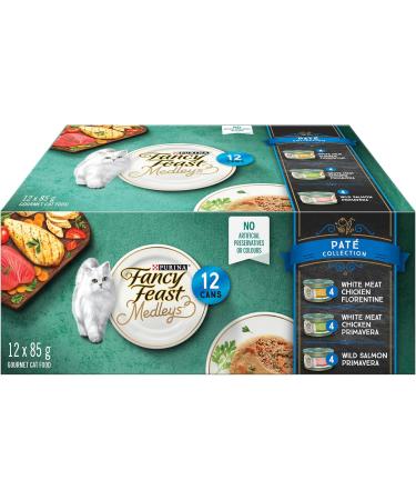 Fancy Feast Seafood Supper Wet Cat Food Pate Variety Pack 3 Flavours - 85 g Can (24 Pack) & Wet Cat Food Pate Collection Variety Pack 3 Flavours - 85 g Can (12 Pack) - Buy Online on GoSupps.com