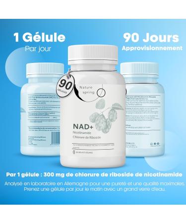 Nad Supplement Nicotinamide Riboside 90 Capsules - Test en Laboratoire en Allemagne - 300 mg par Capsule - Nicotinamide Nad pour 3 Mois - Buy Online on GoSupps.com