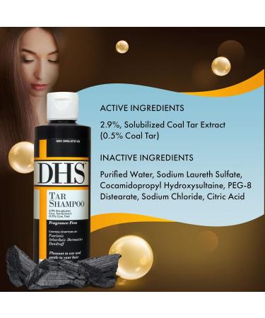 DHS Coal Tar Shampoo - Anti Dandruff Treatment for Men & Women with Psoriasis & Seborrheic Dermatitis - 8 Fl Oz (Pack of 3) - Buy Online on GoSupps.com