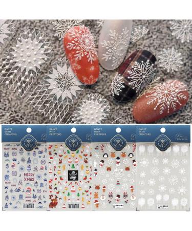 Design for Acrylic Nails Elk Santa Clause Candy 3D Embossed Nail Stickers Snowflakes Nail Sticker Christamas Nail Stickers Nail Art Stickers - Buy Online on GoSupps.com