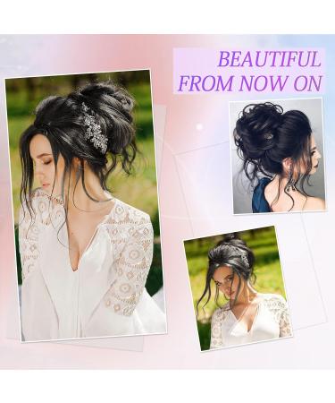 Voluminous Wavy Messy Bun Hairpiece with Hair Rope and Hairpin | Black Hair Bun Extension for Bridal Hairstyles - Buy Online on GoSupps.com