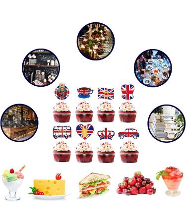 Kings Coronation Cake Decorations Cake Toppers Cocktail Sticks 8P Union Jack Flag Cake Toppers King Charles III Cake Toppers Cupcakes Picks Toppers for Coronation Decorations Union Jack Party Supplies - Buy Online on GoSupps.com