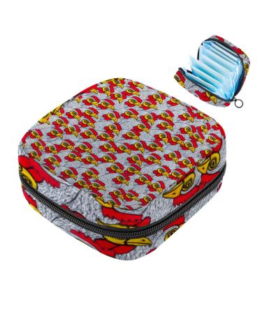 Menstrual Bag with Zipper for Women Girls (Chickens)