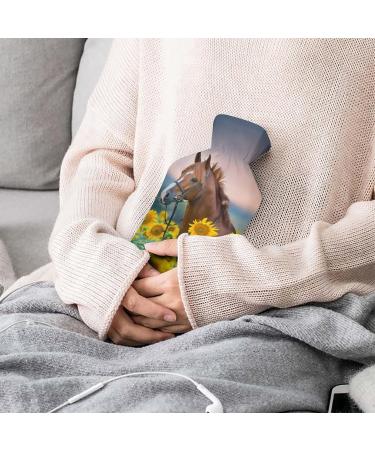 Buy Sunflower Horse Hot Water Bottle with Plush Cover | Hand Warmer for Adults & Kids - 26.5x15.3cm | International Shipping Available - Buy Online on GoSupps.com