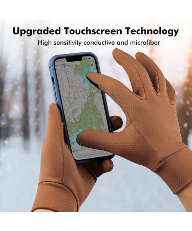 FREETOO Lightweight Running Gloves 2023 | Touchscreen Winter Gloves for Men Women | Cold Weather Warm Gloves for Driving Cycling | Brown Medium - Buy Online on GoSupps.com