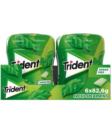 Trident Fresh Spearmint Sugar Free Chewing Gum 82.8 g. [Pack of 6]