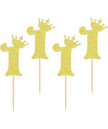 Ercadio 24 Pack Number 1 Cupcake Toppers 1st Birthday Cupcake Toppers Gold Glitter Number 1 Cupcake Picks First Happy Birthday Decorations for Baby Shower Anniversary Party Cake Supplies 1 Gold - Buy Online on GoSupps.com