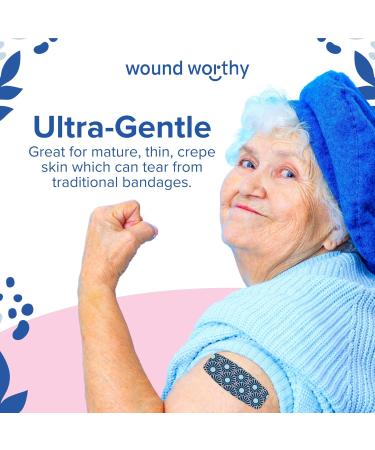 Wound Worthy Out of The Blue Ultra Gentle Bandages - Superior Healing Foam Dressings for Wounds & Sensitive Skin - 24 Pack - Buy Online on GoSupps.com