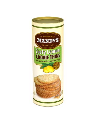 Mandy's Cookie Thins, Zesty Lemon, 4.6 Ounce (Pack of 6)