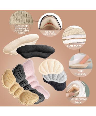 Heel Cushion Grip Pads - 4 Pairs Self-Adhesive Anti-Slip Insoles for Men and Women - Comfortable Fit and Blister Protection - Buy Online on GoSupps.com