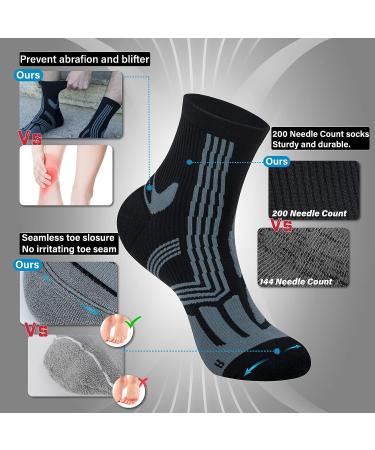 Quarter Athletic Running Socks 3-Pack for Men & Women - Moisture-Wicking, No Blister Cushion, Ideal for Cycling and Sports - Black - Buy Online on GoSupps.com