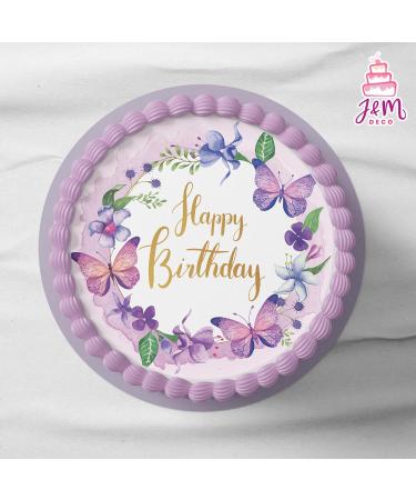 J & M Deco Edible Cake Toppers - Happy Birthday Motif - Fondant Cake Decoration - 20 cm Dining Paper - Perfect for Birthday Parties - Buy Online on GoSupps.com