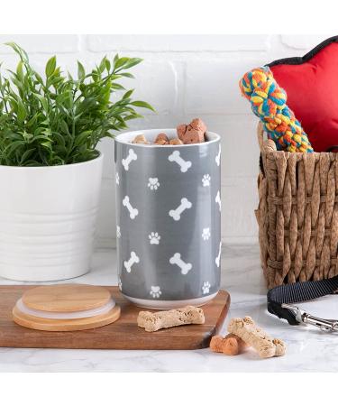 Bone Dry Ceramic Pet Collection Gray Canister - Stylish and Functional Pet Food Storage - Buy Online on GoSupps.com