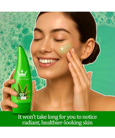 Elegant Royale Aloe Vera Skincare Set 99% Pure Aloe Vera Gel (9 oz) + Gentle Exfoliating Scrub (6 oz) Natural Hydrating & Soothing Face & Body Combo for Dry Sensitive Skin Sunburn & Glow - Buy Online on GoSupps.com
