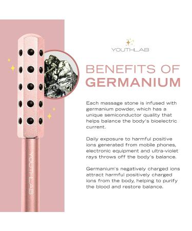 YOUTHLAB Radiance Roller - Germanium Stone Face Massager Beauty Roller (Rose Gold) - Buy Online on GoSupps.com