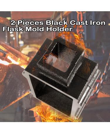 Deecaray Black Cast Iron Flask Mold Holder - 2 Pieces for Sand Casting Metal Jewelry and Tools - Buy Online on GoSupps.com