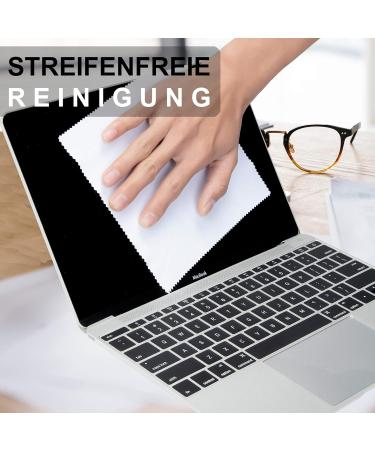 Klihn Microfiber Glasses Cleaning Cloth 8-Pack | Professional Quality Lens & Display Care | Washable 18x16cm | Black & White Storage Bag - Buy Online on GoSupps.com