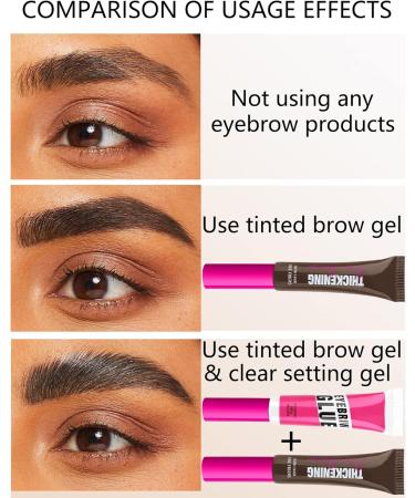 Clear Eyebrow Setting Gel Kit- 2 Pcs Transparent Brow Fix Glue Waterproof and Sweat-Proof Eyebrow Repair Liquid Brows Styling Gel Long Lasting Eye Brow Makeup with 2 Brow Tool-Set 09 09 Clear - Buy Online on GoSupps.com