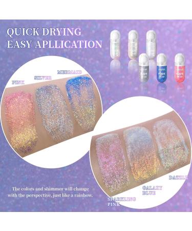 DAGEDA Body Glitter Gel - Holographic Roll-on Face & Hair Glitter for Rave Festival & Halloween Makeup - Buy Online on GoSupps.com