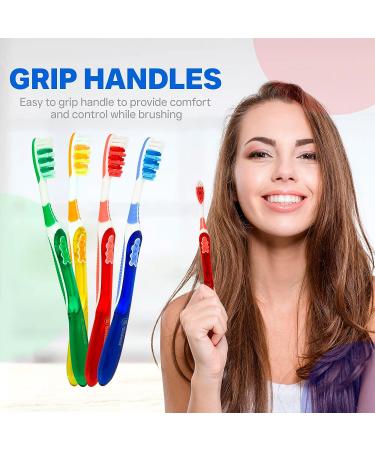 Shield Care Toothbrush Dual Pro - Expert Care Soft Bristles - Anti-Slip Grip - Adult - 4 Count - Yellow Red Blue Green - Buy Online on GoSupps.com
