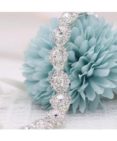 Oriamour Crystal Wedding Headband - Rhinestone Bridal Hair Accessories in Silver - Buy Online on GoSupps.com