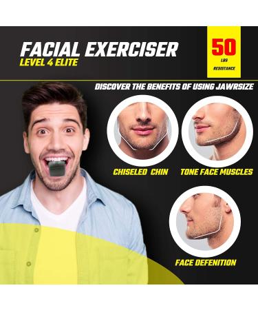 Jawzrsize Elite Jaw, Face & Neck Exerciser - Define Your Jawline, Slim & Tone Your Face - Reduce Stress & Cravings - Facial Exerciser (Level 4, Green) - Buy Online on GoSupps.com