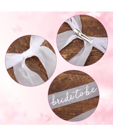 White Hair Bow for Bride Tulle Ribbon Bow Clip Wedding Hair Veil Accessories Bridal Hair Decorations for Bridal Shower Supplies Wedding Gifts Engagement Accessories - Buy Online on GoSupps.com