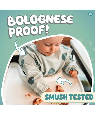 Baby Nom Waterproof Weaning Bib with Sleeves - Ideal for Baby Led Weaning - Green - Buy Online on GoSupps.com