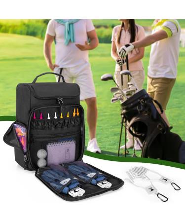 Goburos Golf Shoe Bag for Men US Size 14 - Durable Carrier with Free Glove Holders & Pockets for Accessories - Ideal Black Golf Bag - Buy Online on GoSupps.com