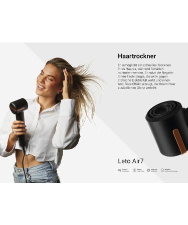 Leto Air7 Hair Dryer: 1400W Ionic Blow Dryer Self-Cleaning Warm Air Brush & Airstyler for Effortless Styling - Buy Online on GoSupps.com