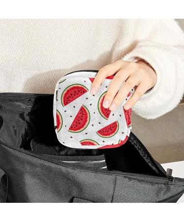GIAPB Period Bag | Sanitary Napkin Storage & Travel Makeup Pouch - Red Watermelon Fruit Color - Buy Online on GoSupps.com