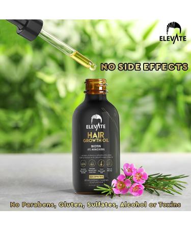ELEVATE Hair Growth Oil - Biotin & Minoxidil Serum for Stronger, Thicker Hair | Natural Treatment to Stop Thinning & Hair Loss - Men & Women 2oz - Buy Online on GoSupps.com