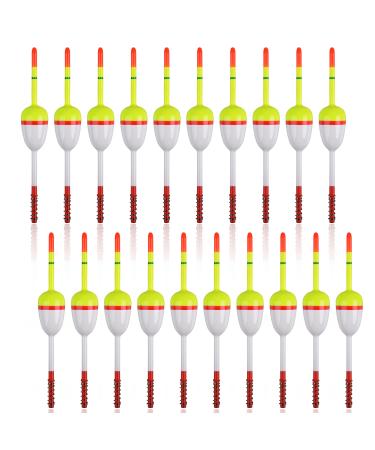 JOGFFDE 20PCS Fishing Floats and Bobbers Slip Bobbers for Fishing Spring Oval Stick Floats Slip Bobbers for Crappie Catfish Trout 1.57in*0.91in*5.63in-20pcs