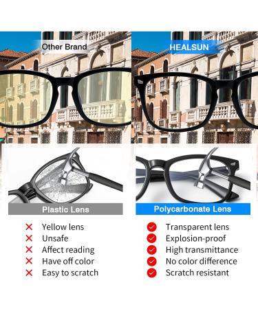 HEALSUN Blue Light Blocking Glasses 4 Pack - Anti Headache & Eye Strain - Unisex Computer Gaming Glasses in A1 Black, Transparent, Brown Leopard, and Pink - Buy Online on GoSupps.com