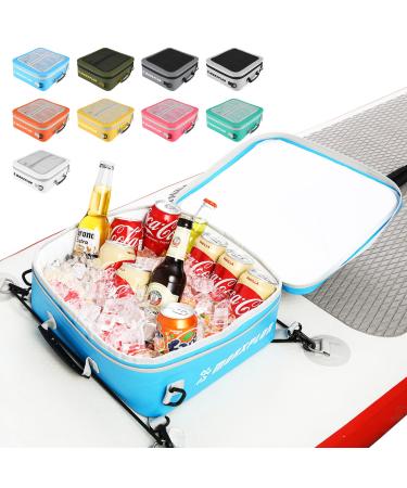 MORXPLOR Waterproof PVC Material Paddleboard Cooler Deck Bag,12 can Surf Sup Deck Cooler Deck Bag Mesh Top Pocket with Independent&Adjustable Straps,Cooler Bag for Paddleboard blue