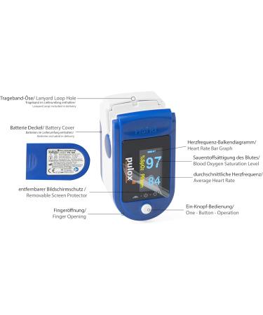 Buy Pulse Oximeter Pulox PO-200 Solo Blue Set | Accurate & Portable Health Monitor - International Shipping Available - Buy Online on GoSupps.com