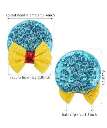 8PCS Sequin Mouse Ears Hair Clips - Glitter Hair Bows for Women & Girls | Costume Party Favor, Halloween & Christmas Decoration - Buy Online on GoSupps.com