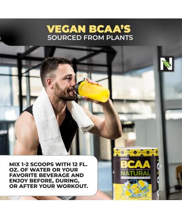 Nutrology BCAA Natural - Plant Based BCAA Powder Lemonade Flavor Optimized 2:1:1 Ratio Amino Acids Powder for Pre Workout & Post Workout Recovery Vegan Gluten-Free Non-GMO 30 Servings - Buy Online on GoSupps.com